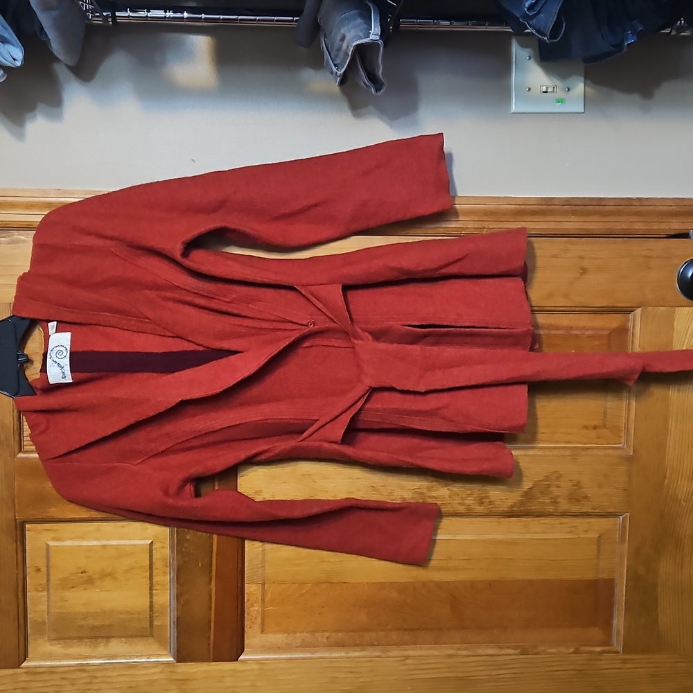 Anthropologie Rosie Neira Wool Belted Hooded Cardigan Sweater - Picture 3 of 12